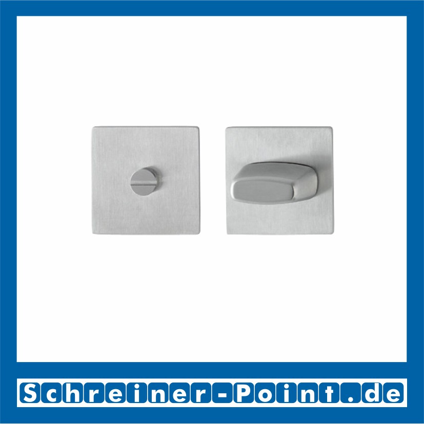 HOPPE Edelstahl F69 Innentür Schlüsselrosettenpaar Eckig Quadrat, E848NS/SK, Bad WC, 3751432